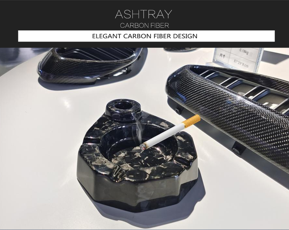 Forged Carbon Fiber Cigar Ashtray Custom Carbon Composite Luxury Gift Accessories for Modern Gentleman 2022
