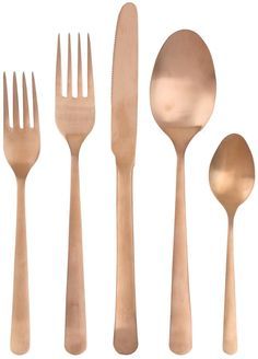 Yifan Rose Gold 5-Piece Flatware Place Setting