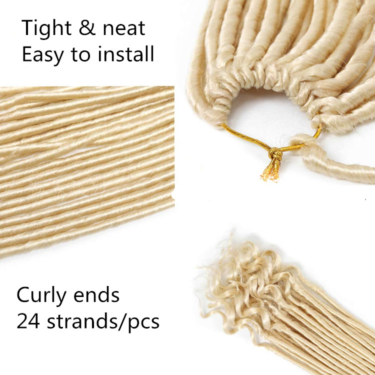 Wholesale Straight Goddess Locs Crochet Hair Extension with Curly End Synthetic Faux Locs Hair for Women