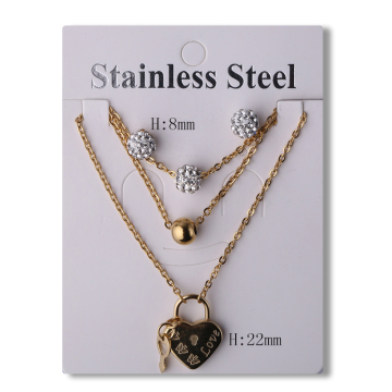 Stainless steel necklace earring 24K gold Rani Haar Jewelry Set