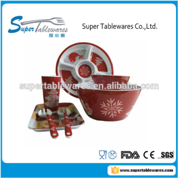 Christmas melamine plastic bowl plate cup tray dinnerware