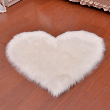 Custom Size Heart Shape Imitation Wool Rug Faux Fur Sheepskin Rug