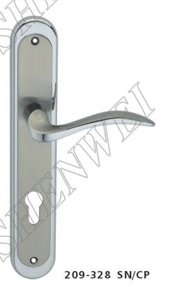 209-328 SN/CP zinc alloy door handle on plate