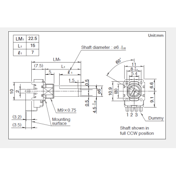 RK11K Series Rotating potentiometer