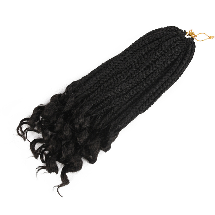 High Quality Synthetic Crochet Braids For Hair Extension Curly Ends Box Braids Ombre Crochet Hair Extension