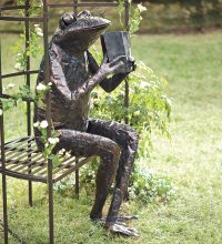 outdoor decoration metal garden bronze frog sculpture grande