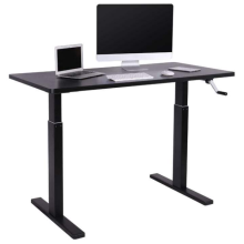 Gray Hand Crank Manual Height Adjustable Standing Desk