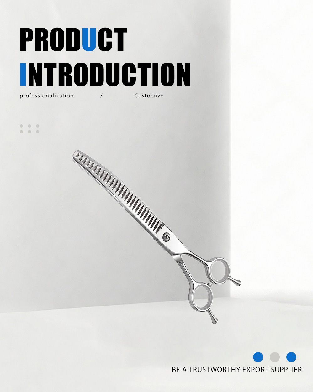 مقص عظم السمك المنحني للعناية بالحيوانات الأليفة Curved Fish Bone Scissors for Pet Grooming