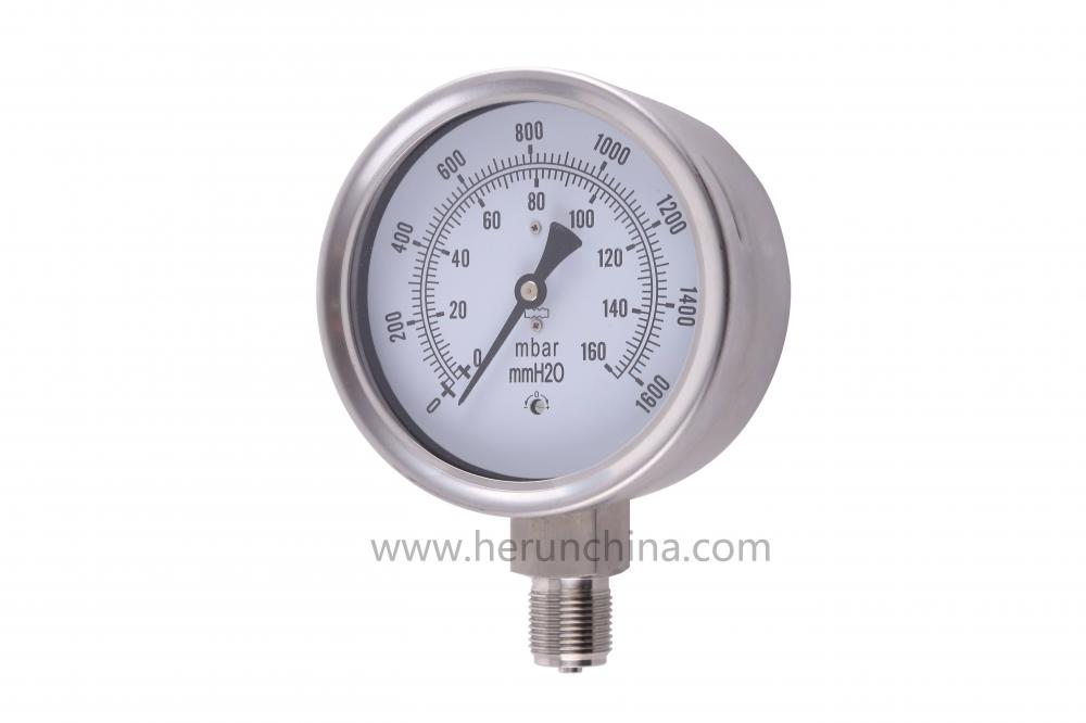Steel Case Capsule Low Pressure Manometer Gas Gauge
