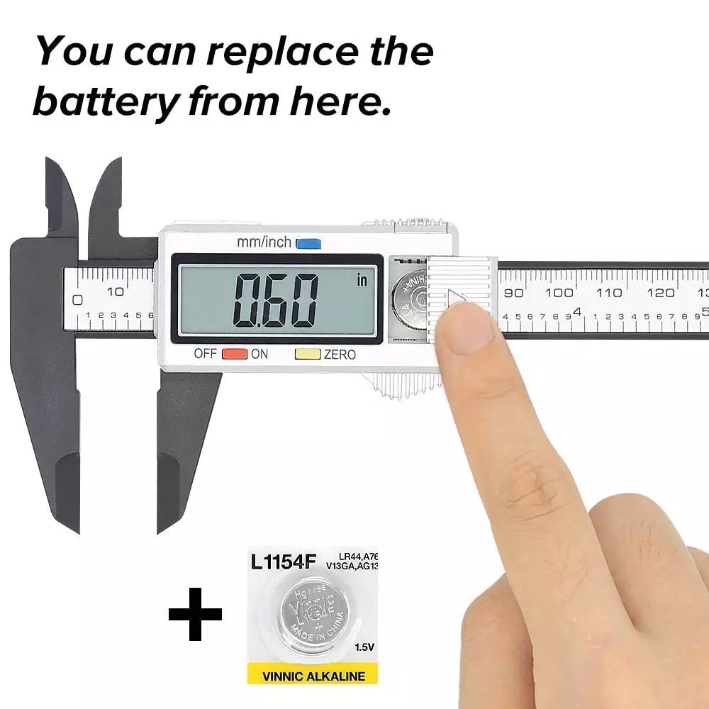 C Type LCD Screen Inch Millimeter Conversion Measuring Tool 6" 150 Mm Depth Plastic Digital Electronic Vernier Caliper