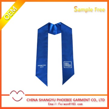 Royal blue imprinted shiny satin plain stoles