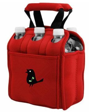 useful red 6 pack neoprene bottler cooler