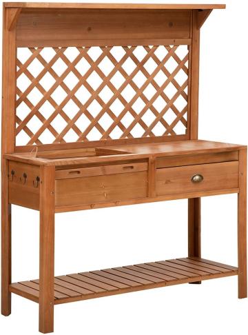48'' Garden Wooden Potting Bench Table