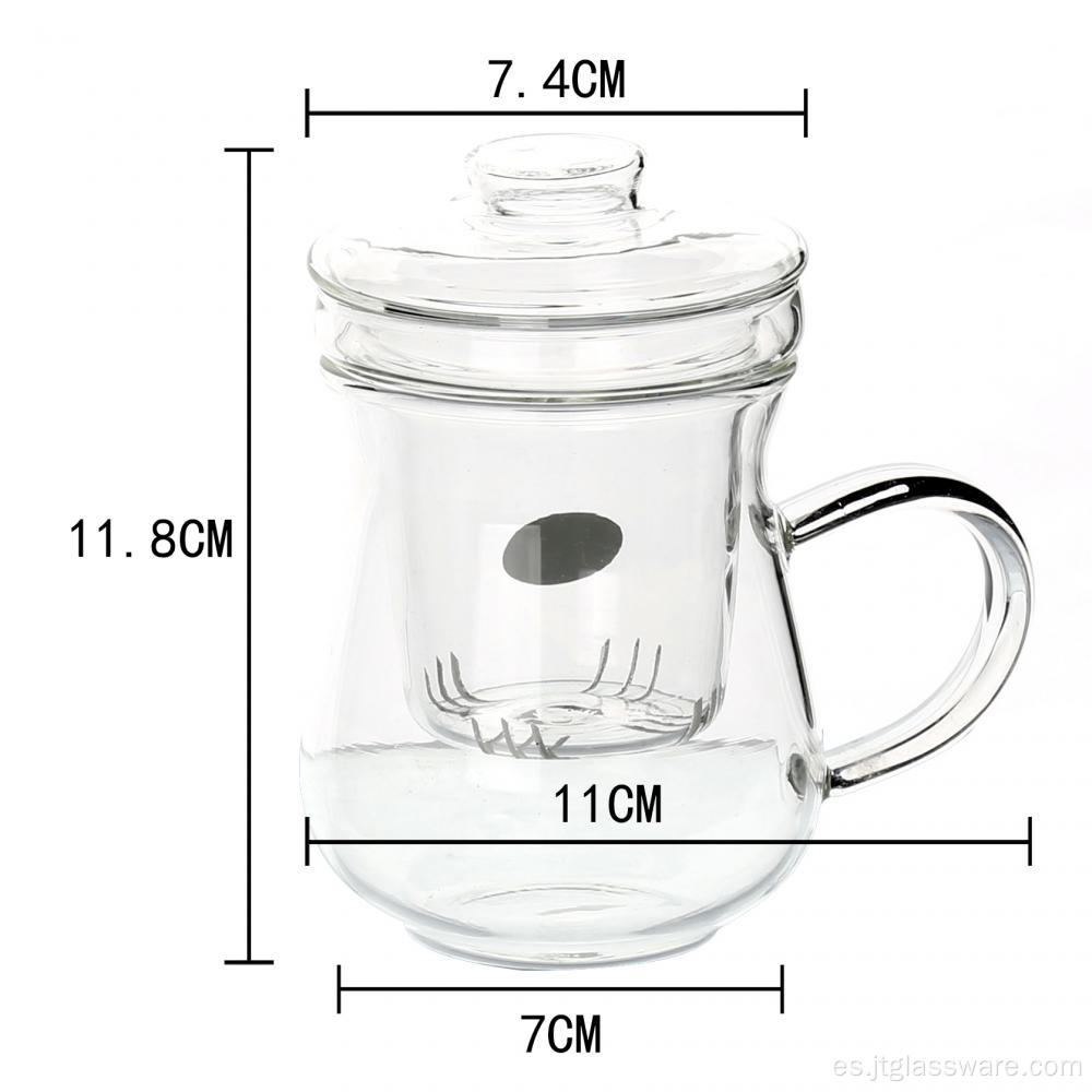 Infusor de té de vidrio Taza de colador de vidrio de té de hojas sueltas