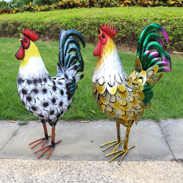 Hot Selling Outdoor Metal Rooster Statue for Garden and Yard Decor
