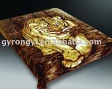 100% polyester printed animal raschel blanket