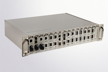 Full Duplex Manageable Media Converters Chassis ST SC , 16 Ports Network Switch Rack