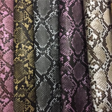 Custom Color Abrasion-Resistant Snake Skin Leather for Bags