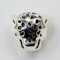 High Quality Alloy 12mm Animal Leopard Head Beads European Spacer Big Hole Beads Charms For Handmade Bracelet Jewelry Making