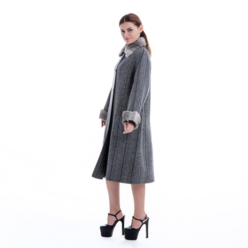 Nuovo stile lungo cappotto invernale puro cashmere