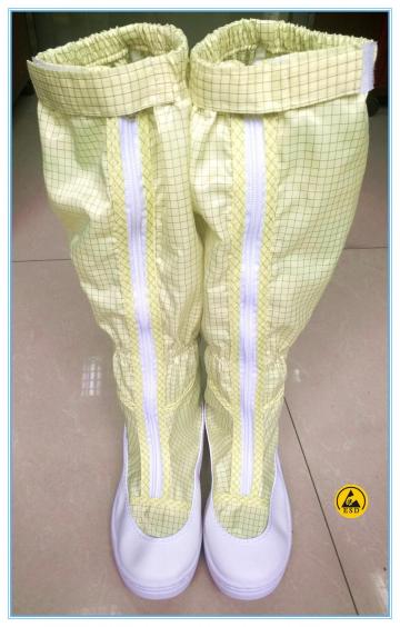 good quality white color pvc leather upper yellow boots PVC outsole cleanroom ESD boots