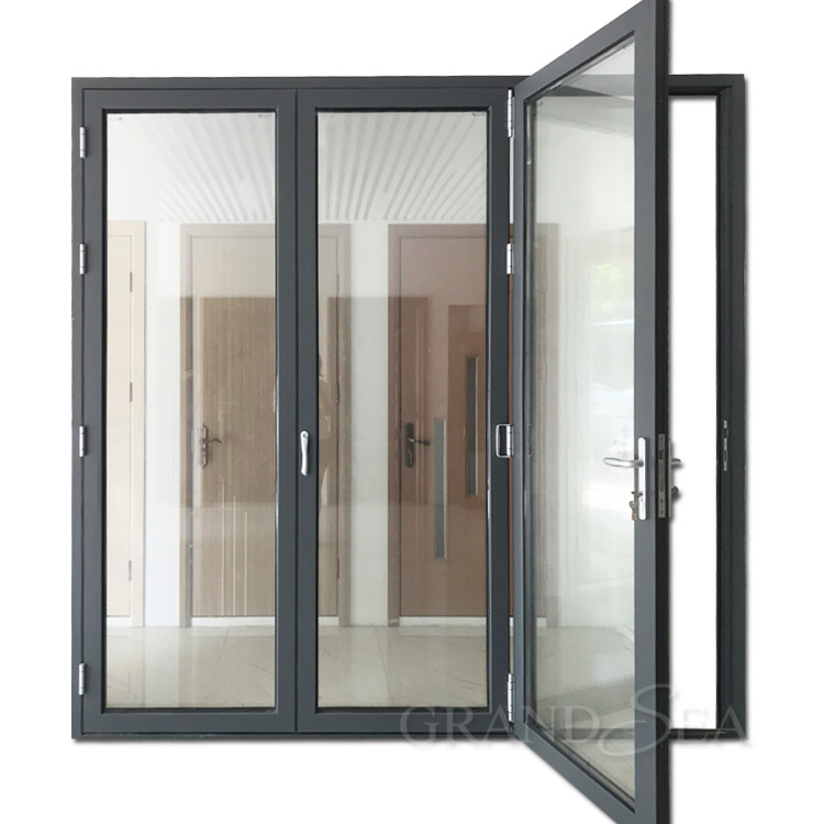 European CE double glazing aluminum bi folding doors price