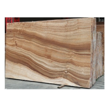 Teak Wood Grain Yellow Marble Slabs