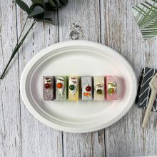 100% compostable bagasse oval shape plates