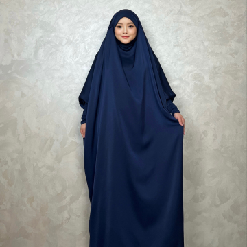 One Piece Satin Jilbab Niqab Attached - Modest Muslim Dress