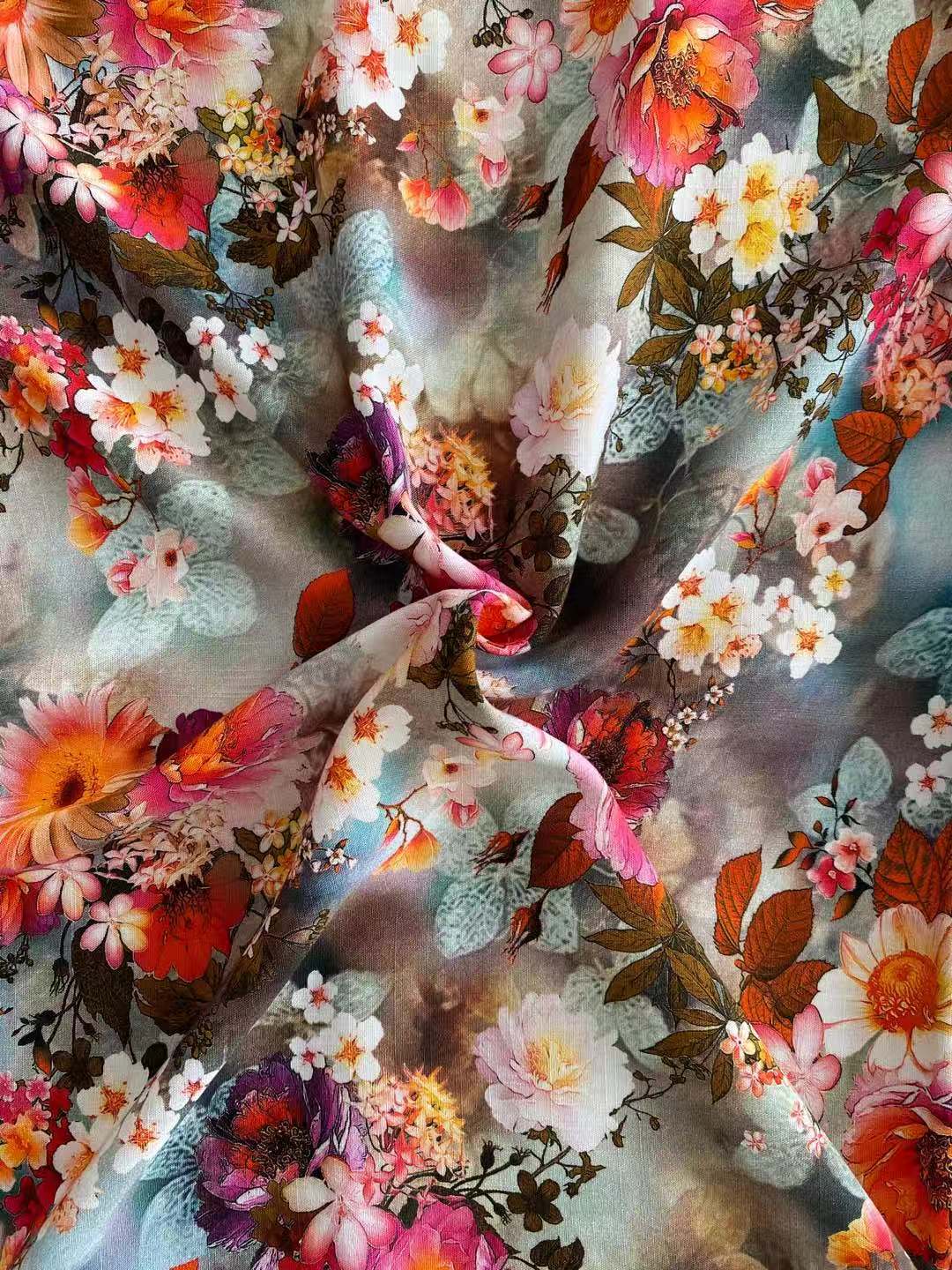 النسيج الجديد SHAOXING SCENTILE Stock 100 ٪ RAYON/VISCOSE منسوج القماش Rayon Poplin Digital Printing Frust for Shirt Dress