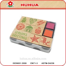wooden stamp set,non-toxic diy kids stamps,colorful toy stamp