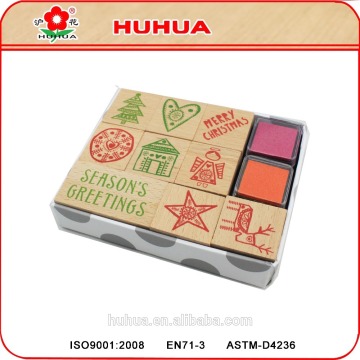 wooden stamp set,non-toxic diy kids stamps,colorful toy stamp