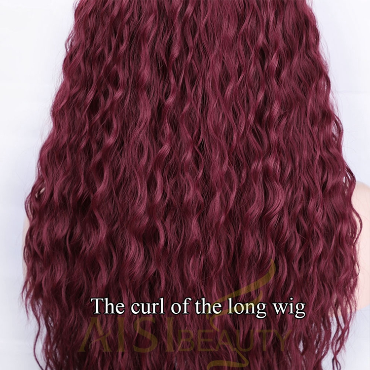 Pre Plucked Machine Made Fiber Curly Bug Small Lace Frontal Top Grade Anime Ombre Cosplay Synthetic Hair Wig