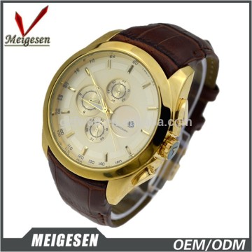 Fashion nice golden plated luxury golden watches for men