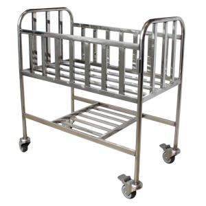 Movable Stainless Steel Hospital Baby Cot