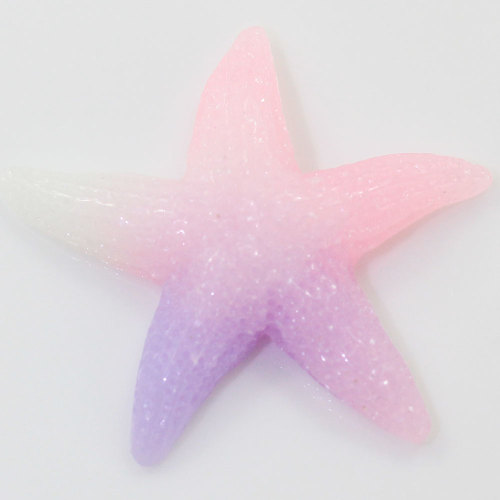 Mini Light Gradient Color Sea Star Shaped Resin Cabochon Flatback Beads Slime For Kids DIY Toy Handmade Phone Shell Decor