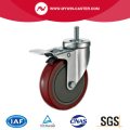 Side Braked Swivel Swivel Style PU Kastor Industri