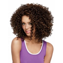 Hot sales Afro curly Synthetic hair weaving, high temperature fiber for afro young girls