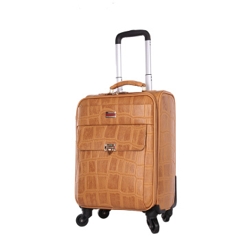 New design waterproof PU travel suitcase