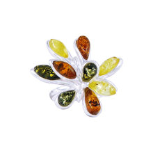 Nice-looking sterling silver rings jewellery with diamond flower