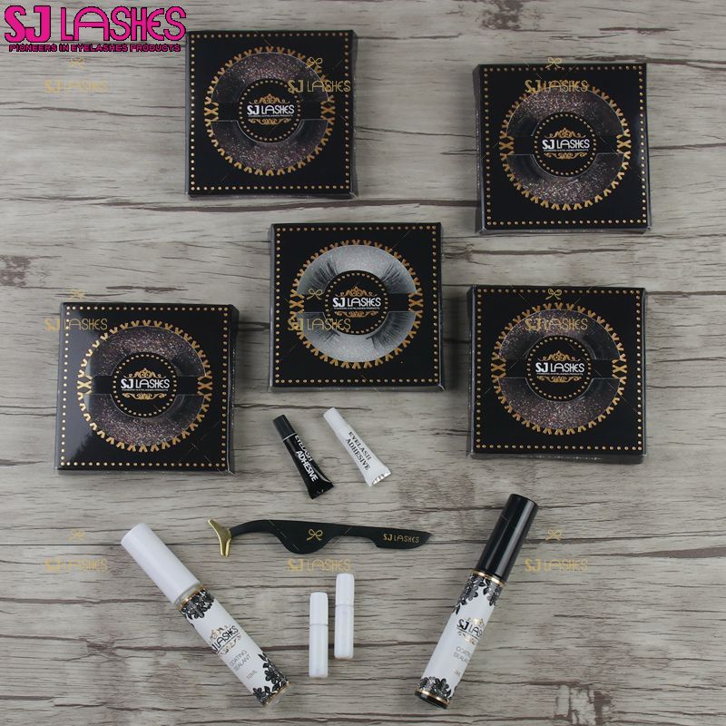 Luxury Lashes 3D Mink Siberian Eyelash Custom Eyelash Packaging SJ LASHES Wholesale 100% Real Mink Fur Eyelashes