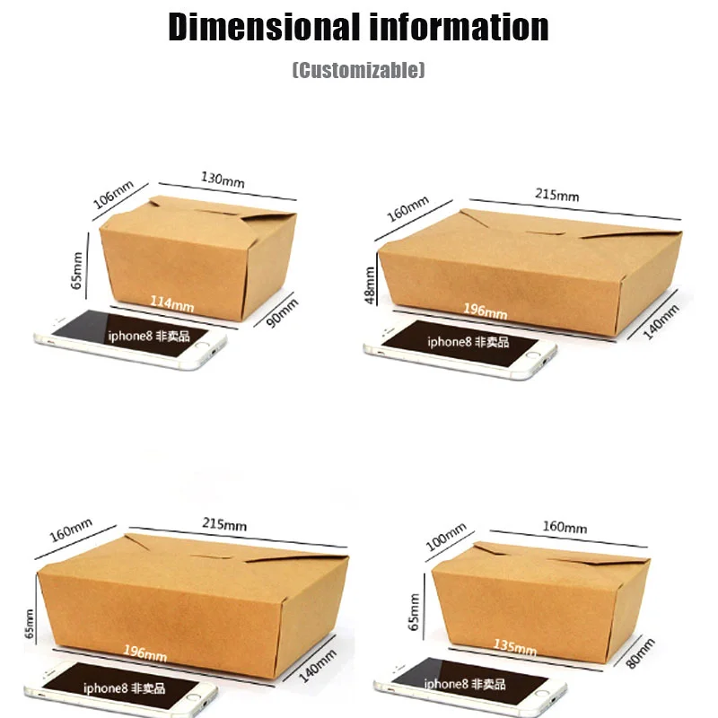 Many Size Optional Food Grade Kraft Paper Box for Cake Sushi Packaging with Clear Window