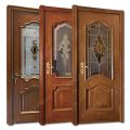 Soundproof glass interior solid wood bedroom doors