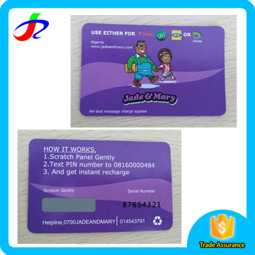 China factory logo print paper scratch cards/ phone cards/ calling card