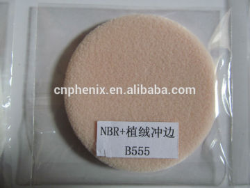 Rount makeup sponge with flocking