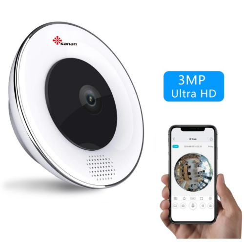 Ikhamera ye-3MP hd wifi 360 encinci