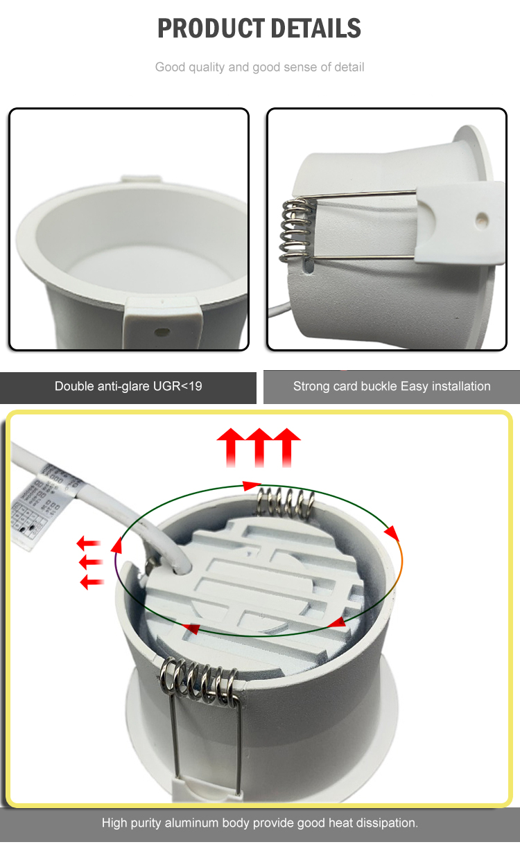 New commercial Diming LED Downlight 7W led light recessed  hotel downlight for office