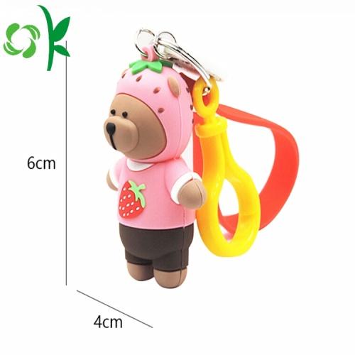 Phong cách mới Cartoon Bear Bag Chủ móc khóa Silicone