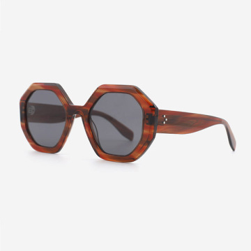 Retro Geometric Acetate Women's Sunglasses 24A8036