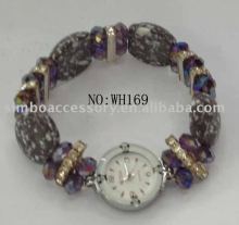 fashion crystal beads jewelry wrist watch bracelet bangle